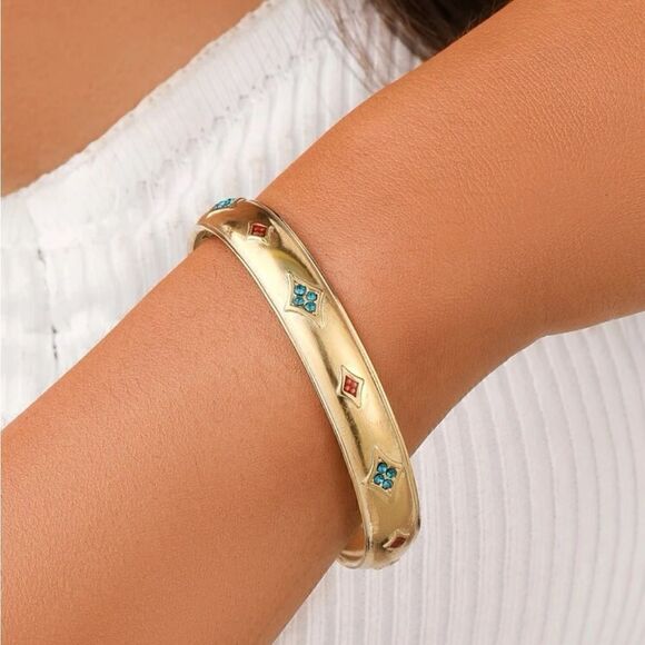 Vintage gold bangle S384 - Picture 1 of 5